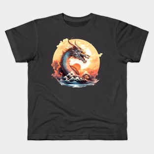 Chinese Dragon Rising Sun - Legendary Loong Kids T-Shirt